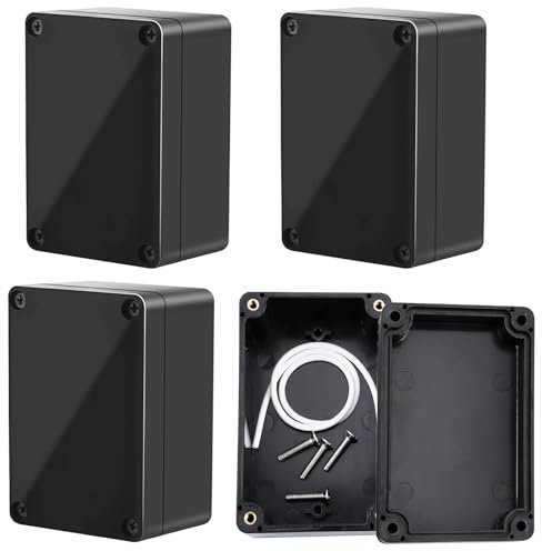 4 Pezzi Scatola di Giunzione Esterna, 100x68x50 mm Giunzione Cavi Custodia Elettronica, Scatola di Derivazione IP65 Impermeabile, ABS Cassetta Elettrica Esterna Quadro Elettrico Interno & Esterna