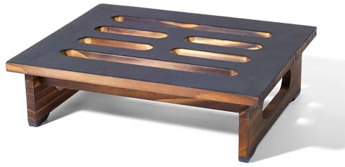 Caossuixin Wooden Step Stool with Non-Slip Foot Pad and Rubber Stepping Surface,4.3''Half Outdoor Step Stool for Adults,420 lbs Capacity for High Beds,Bedroom,Bathroom,Kitchen,Kids and Seniors Support