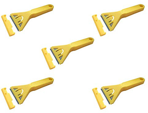 5 Pack Window Scraper - Decorators and Painters Tool for Removal of Paint from Glass & Windows - 5 Scrapers with Guard