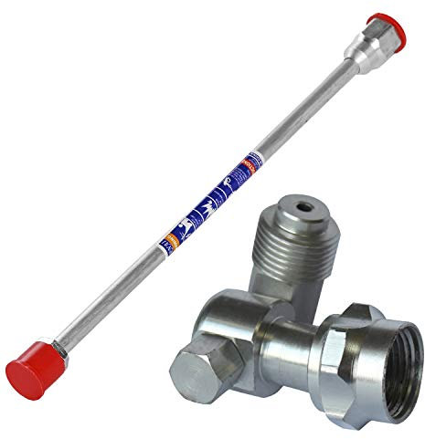 Carkio Airless Pistola pulverizadora de Punta de extensión de Pintura, Varilla de 38 cm y articulación giratoria de Rosca de 7/8 Pulgadas