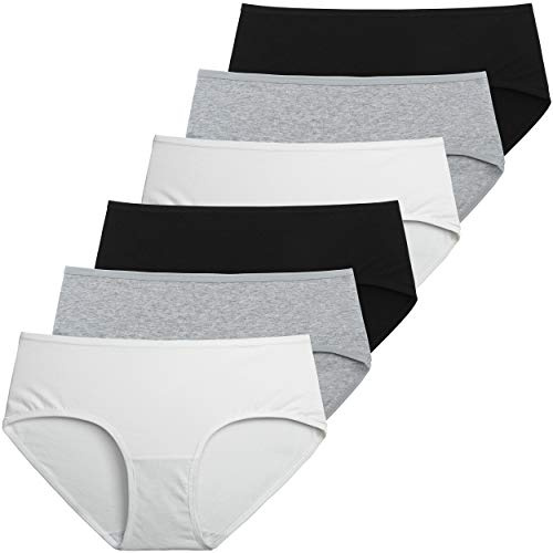 INNERSY Underbyxor dam underkläder bomull midjetrosa mjuk enkel låg midja trosor 6-pack