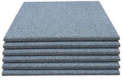 6X Fallschutzmatten Grau 50x50x2,5cm Yoga Gummiplatten Spielplatzmatte Gummimatten Fitness
