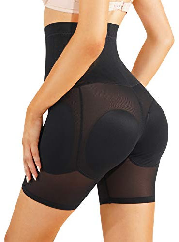 Gotoly Mujer Braguitas Moldeadoras Bragas Levanta Glúteos con Relleno Faja Pantalón Reductora sin Costuras Cintura Alta Control de Barriga Shapewear Lenceria Moldeadora (S, Negro)