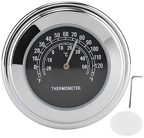 AYNEFY Cykelstyrstermometer, 1in 7/8 tum styremonteringstermometer, 50 ℃ temperaturbeständig mäturtavla för motorcykel (svart)