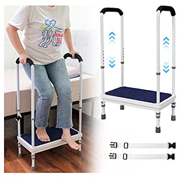 Marchepied de Lit pour Adultes avec Poignée de Sécurité - Aide de Chevet pour Personnes Âgées - Support Réglable pour Chambre à Coucher, Baignoire, Douche