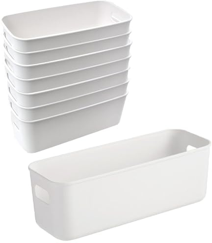 8 Piezas Cestini Cestino Portaoggetti Organizer, Cestini Portaoggetti Bagno, Cestini Portaoggetti Cucina, Scatole Immagazzinaggio Rettangolari, Box Organizzatore Contenitore Portaoggetti, Per Bagni