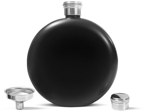Set fiaschetta in acciaio inox, 150 ml/5 oz Mini bottiglia per whisky, piccola per escursioni, campeggio, feste, picnic (nero)