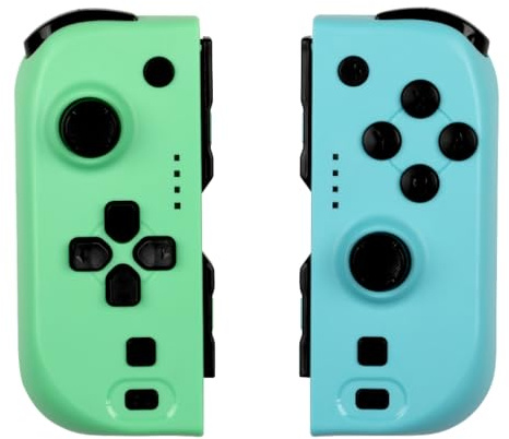 Konix Par de mandos Joypads para Nintendo Switch y Switch OLED - Compatible con Nintendo Switch 2 - Autonomía de 8 horas - Función de vibración - Verde y azul
