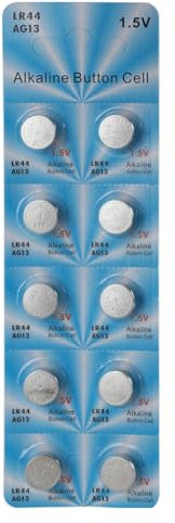 HINAYOSAN 10 pilas de botón LR44 AG13 de 1,5 V A76 357 357A LR1154 SR1154 SR44 para juguetes, relojes, juegos