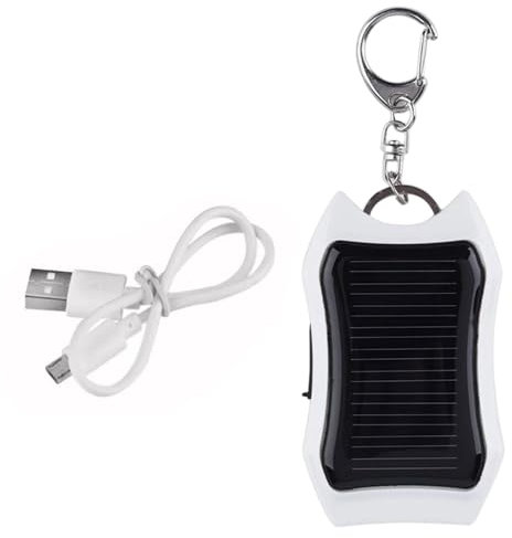 Cargador Solar Portátil, Cargador del Banco Solar 1500 MAh Paquete De Batería Externa, Llavero con Cargadores Solares A Prueba De Agua, Linterna Led Integrada para Teléfono Móvil para Camping
