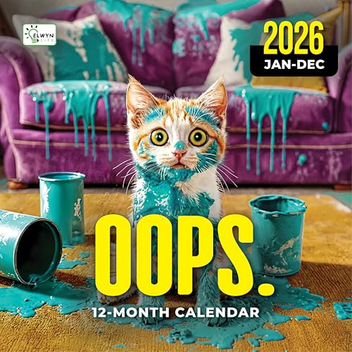 2026 Wall Calendar, Funny Cat Funny Dog Wall Calendar 12 Month Planner – Big Large Animal Calendar for Office, Desk & Kids, Cute Pet Gag Gift, Hanging Family Calendar 2026, 11.75 x 11.75 (OOPS)