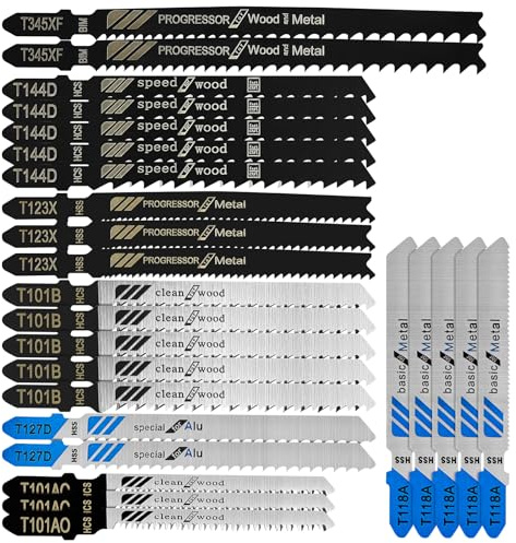 Yonality hojas sierra de calar, cuchillas de vástago en t, juego de 10 hojas con tubo de almacenamiento, herramienta de carpintería para cortar, para plástico, esquejes de madera y metal