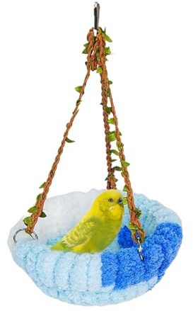 Genérico Cama Calefactable para Loros, Hamaca de Peluche Invernal para Aves, Suministros para Esconderse Dormir Posarse Descansar Anidar Alimentar Mantener Cría Decoración Aviario Interior Exterior