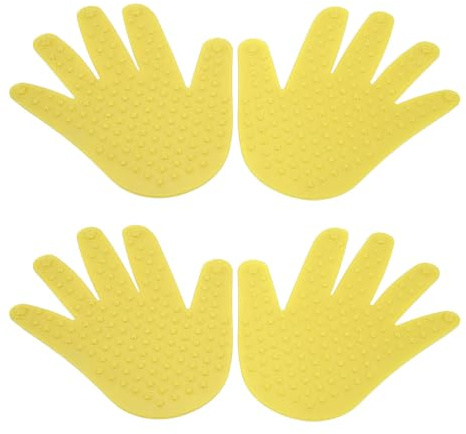 LOCADENCE 2 par Handformade Fläckmarkörer, Halkfri PVC Palmfläcksmarkör, Flata Fältkoner Golvprickar för Utomhusaktiviteter, Snabbhetsträning (Gul)