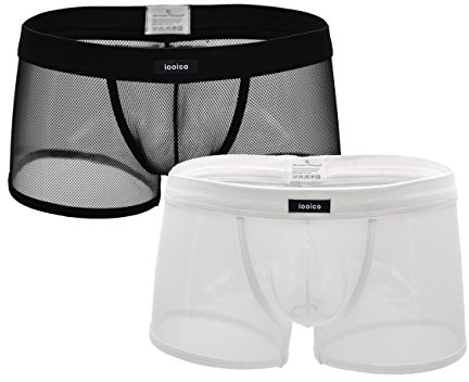 iooico boxershorts för män, mjuka nätkalsonger, genomskinliga underkläder