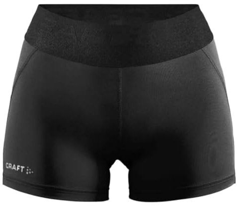 Craft CORE Essence Hot Pants W Damen Fahrradhose kurz – Schwarz – M – Gepolsterte Radlerhose mit Kompression und Infinity C3 Pad