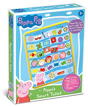 Peppa Pig - PP04 Peppa's Smart Tablet Toy For Kids - Interactive Learning & Child Development, Colours, Numbers and Letter Recognition, Communication Skills, - Features 6 Fun Activities, 2+ Years