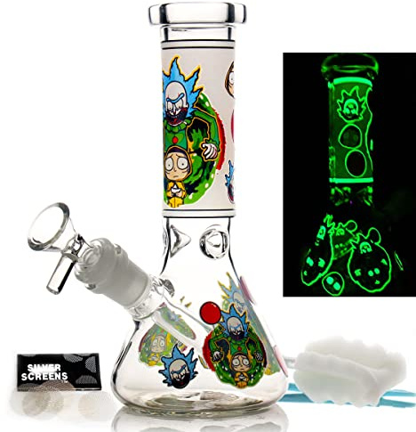 bong in vetro con percolato, mini bong con ciotola, altezza 20 cm, tubo di vetro 14,5 mm