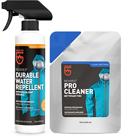 GEAR AID Outerwear Care Kit with Revivex Pro Cleaner and Revivex Durable Water Repellent Spray, 10 oz