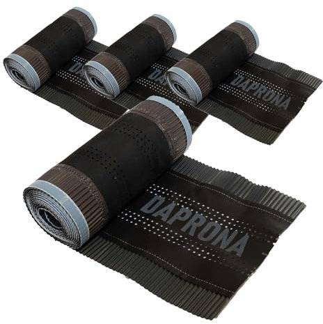 DAPRONA Firstband Alu Super Vent 4 Rollen - 230mm x 5m Anthrazit (RAL 7021) Rollfirst für eine optimale Dachfirst Abdeckung, Super Butylkleber