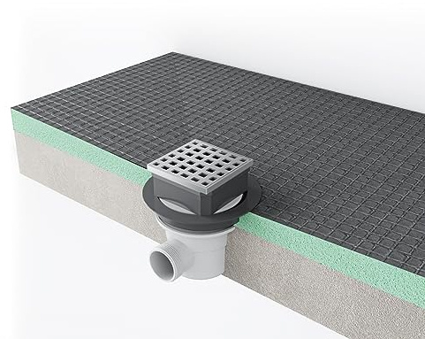Piatto Doccia Pronto da Piastrellare in Estruso Rigida Polistirene Tagliabile Dimensione 90x160 cm spessore di 4 cm Sifone Piletta incluso
