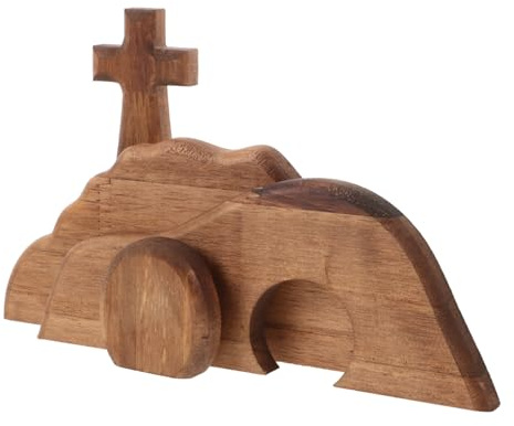 HOLIDYOYO 1set Decorazioni Pasquali Scena Della Tomba Vuota e Croce Ornamento Per Casa Ufficio e Chiesa Stile Retro e Chic