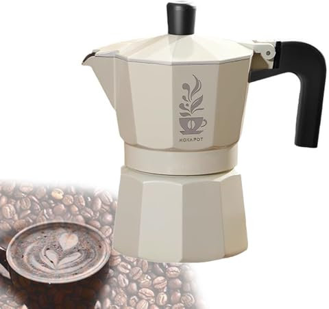 Moka, Caffettiere da Piano Cottura, Riscaldatori Elettrici in Ceramica Compatibili a Induzione, Portatili per caffè Espresso Italiano con Distributore di Polvere di Carta da Filtro Xtraction