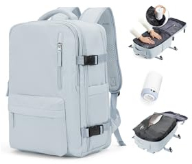 BJLFS Kabinryggsäck, 40 x 20 x 25 cm, för Ryanair, vakuumryggsäck, handbagage, resväskor, kabinväska för kvinnor, för flygplan, 14-tums laptop-ryggsäck, Vacío Con Bomba