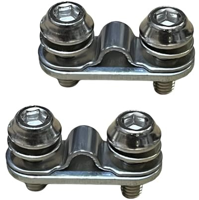 Oshhni Lot de 2 plaques de Fixation pour Garde-Boue de vélo, en Acier Inoxydable, espacement des Trous de 2 cm, pièces de Rechange, Pince de Fixation légère