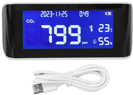Rilevatore di anidride carbonica Monitor portatile della qualità dell'aria da tavolo con sensore di umidità della temperatura CO2 in tempo reale per uso portatile da viaggio in