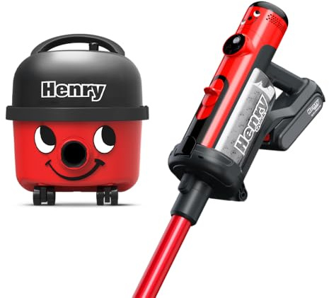 Henry Vacuum Bundle: includes 6 Litre 620W Cylinder Vacuum and 1 Litre 300W Quick Cordless Vacuum, Red and Black