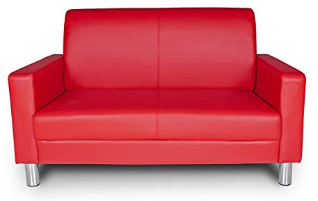 SAMIRA Divano 2 Posti In Ecopelle Rosso mod. Charlie