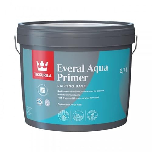 TIKKURILA Everal Aqua Primer - Undercoat Paint For Wood & Metal - Fast Drying & Heat Resistant - 3 Litres