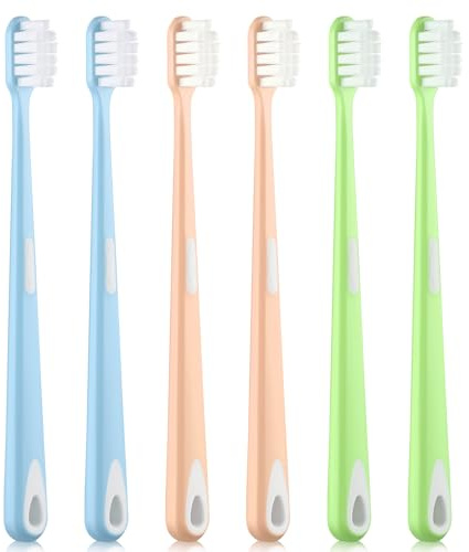 Oralphi Brosses à Dents Manuelles Ultra Souples- 6 Pcs, 10000 Souple Bristes Nano pour Seniors, Femmes enceintes et Gencives Sensibles, Tête Compacte pour Petite Bouche