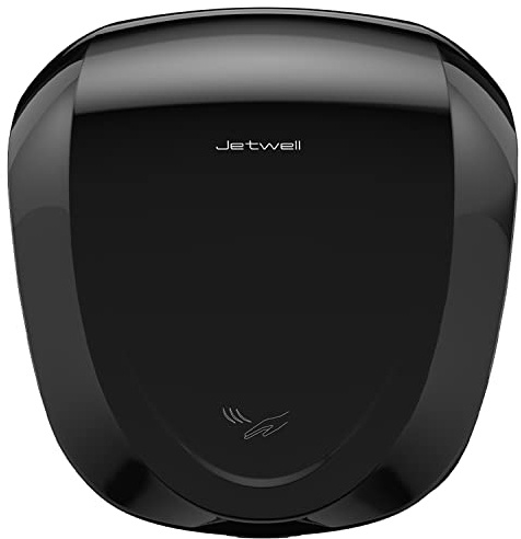 JETWELL UL Approved Commercial Hand Dryer with HEPA Filter High Speed Automatic Warm Wind, Heavy Duty Black Stainless Steel Cover AC110V-130V