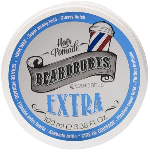 Beardburys Cera Extra per Capelli da Uomo, Tenuta Estrema per acconciature dalla Finitura Lucente che Rimangono Intatte per Tutto il Giorno, 100ml