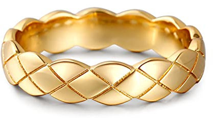 Sterling Silber Geometrisches Ehering Band:Damen Herren Vergoldet Zirkonia Promise Verlobung Ringe Frauen Anniversary Jahrestag Schmuck Memoirering für Braut (63(20.2), Herren-Gold)