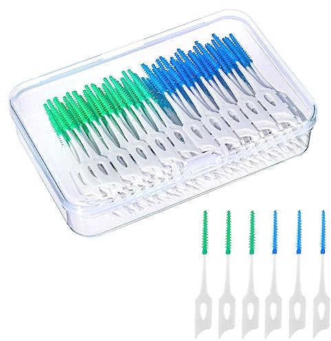 200 Pezzi Scovolini dentali, Scovolino Interdentale Silicone Scovolino Denti Spazzolini Interdentali con Scatola per l'Igiene Dentale Mantenimento Della Salute Orale