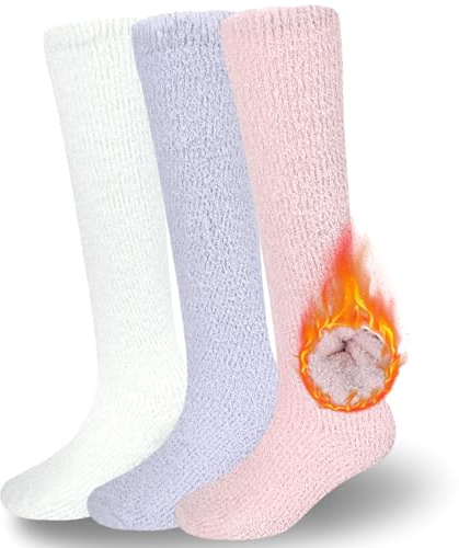 3 paia di calzini da donna morbidi al ginocchio invernali caldi calzini lunghi da donna da donna morbidi calzini alti da donna morbidi calzini alti in pile corallo caldi calzini alti al ginocchio,