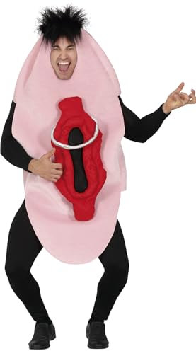 FIESTAS GUIRCA Weibliche Geschlechtsteile Lustiges Karneval Kostüm Herren – Scheide JGA Junggesellenabschied Herren Kostüm Karneval Fasching Größe L