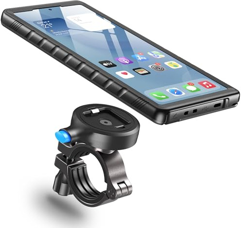Cozycase 1s 1-Klick Vattentät Hållare Cykel/MC För Samsung Galaxy S25 Ultra | Anti-Stöld Telefonhållare för Styre Passar Cykel Motorcykel MC Bike Phone Mount Holder Mount Landsväg Terräng Starthållare