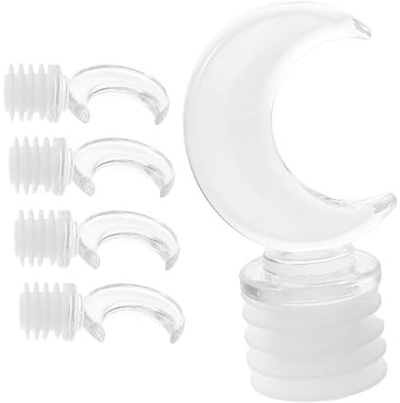 PENIKOKO 5pièces Bouchons Plastique Forme De Lune De Décoration Vintage Pour Bouteilles Aromathérapie Élégance Française Et Design Artistique