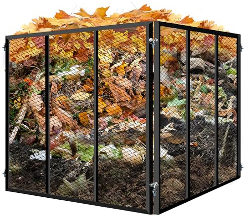 Large Compost Bin Outdoor - 158 Gallon Metal Wire Mesh Compost Bins with Rust-Proof Coating, Easy to Assemble Square Garden Compost Bin for Yard Waste, Leaves & Kitchen Scraps, 35x35x30 Inches