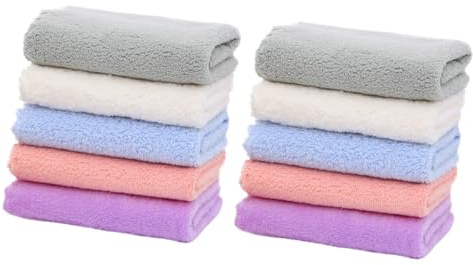 UPKOCH Toallas Faciales para Bebés de Coral Suave y Absorbente, Pack de 10 Piezas, Toallas Pequeñas Ideales para Limpieza y Cuidado Diario