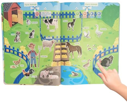 Tewzafiya Libros Interactivos para Bebés con Sonido - Libros para Aprender A Hablar | 14 Temas 260 Palabras Juguete Electrónico Interactivo De Ortografía Y Habla para Lectura Y Aprendizaje De Idiomas
