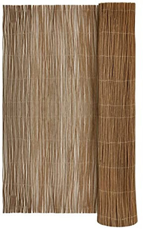 Qnhdfrt Clôture en osier 300 x 100 cm, brise-vue naturel et clôture de jardin en osier robuste, idéale comme délimitation de parterres ou décoration de jardin