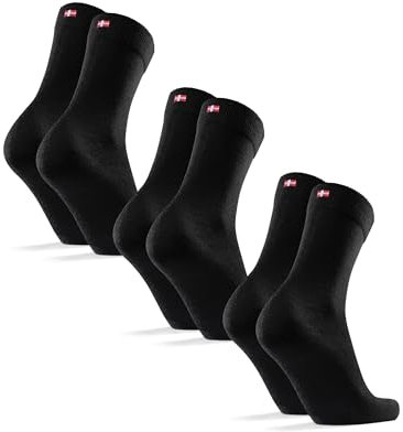 DANISH ENDURANCE Premium Merino Socken, (3|5 Paar), Warme Socken, Wollsocken, Unisex, Socken Herren & Damen, Schwarz, 35-38
