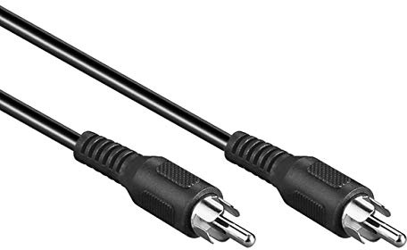 2m Cinch Subwoofer Kabel - Koaxialkabel mit Cinch Stecker RCA Anschlusskabel - Verbindungskabel für Verstärker Stereoanlagen HiFi in Schwarz | 2 Meter