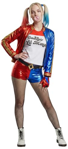 Funidelia Disfraz Oficial de Harley Quinn - Escuadrón Suicida para mujer, Talla M, Superhéroes, DC Comics - Traje para adultos para fiestas, Carnaval y Halloween