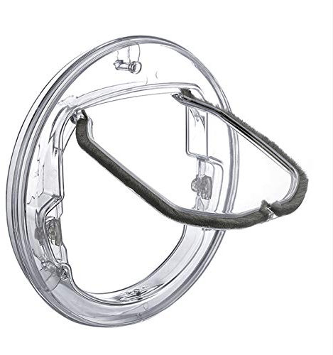 Katzenklappen Hua Haustiertür/Katzenklappe Mit 4-Wege-Verriegelung, PC Runde Winddichte Katzentüren Für Gleitglas, Haustiere Freigeben Und Verlassen Die Klappentür